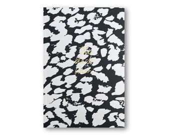 A5 Leopard Print Notebook, Lined Pages, Gold Foil, Personalized