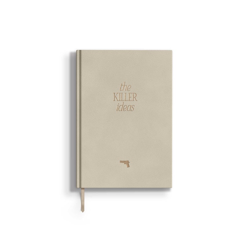 Notizbuch Bullet Journal | personalisierbar Name od. Initialien | A5 | creme / gold | ästhetisch & hochwertig verpackt in Samtbeutel ohne Name/Initialen
