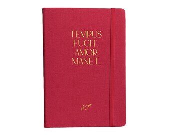 Notizbuch A5 liniert Rot Amor Manet mit Goldprägung personalisierbar Geschenkidee
