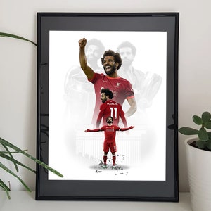 Mohamed Salah Poster, Wall Art, Football, Digital Download, Kids, Man Cave, Gift, Sports Art, Liverpool, Printable, Egypt, Soccer