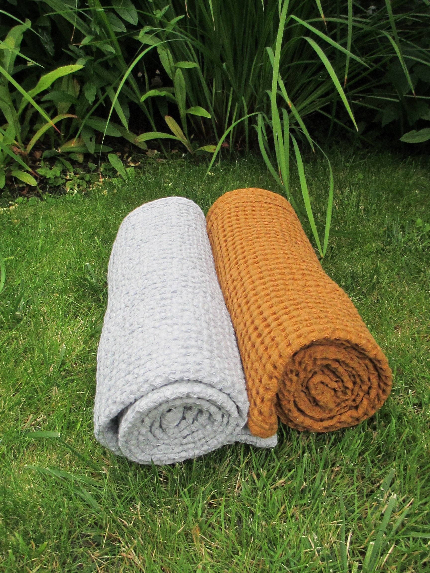 Waffle Bath Towel, Soft Waffle Towel, Sauna Waffle Towel, Natural Linen