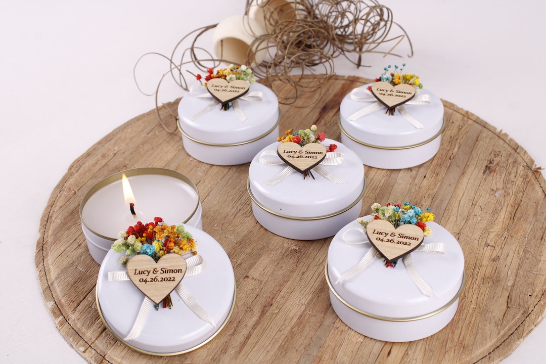3.5 OZ Box Wedding Favors for Guests in Bulk Scented Candle, Custom ...