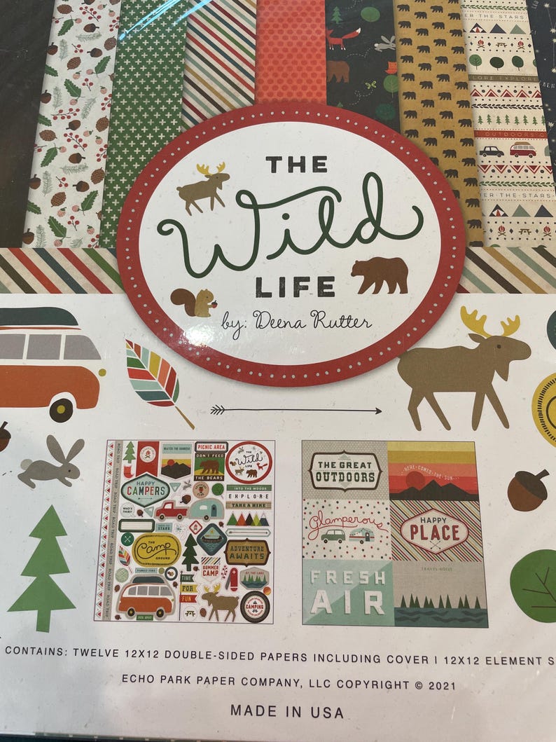 The Wild Life Paper & Stickers by Deena Ritter Kit Echo Park 12x12 ...