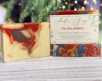 tis the season premium handmade soap | organic soap | holiday soap | cold Process | holiday gift set | Christmas Soap