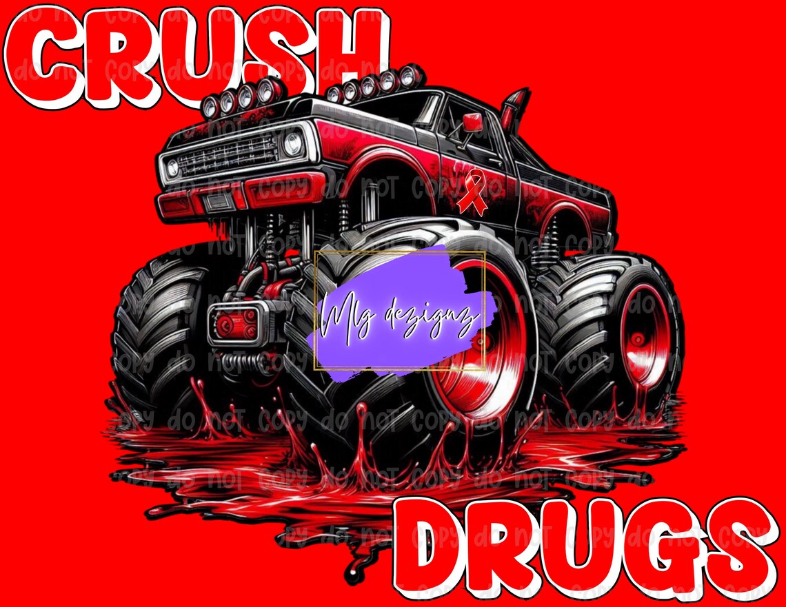 Crush Drugs Red Ribbon Week PNG Etsy