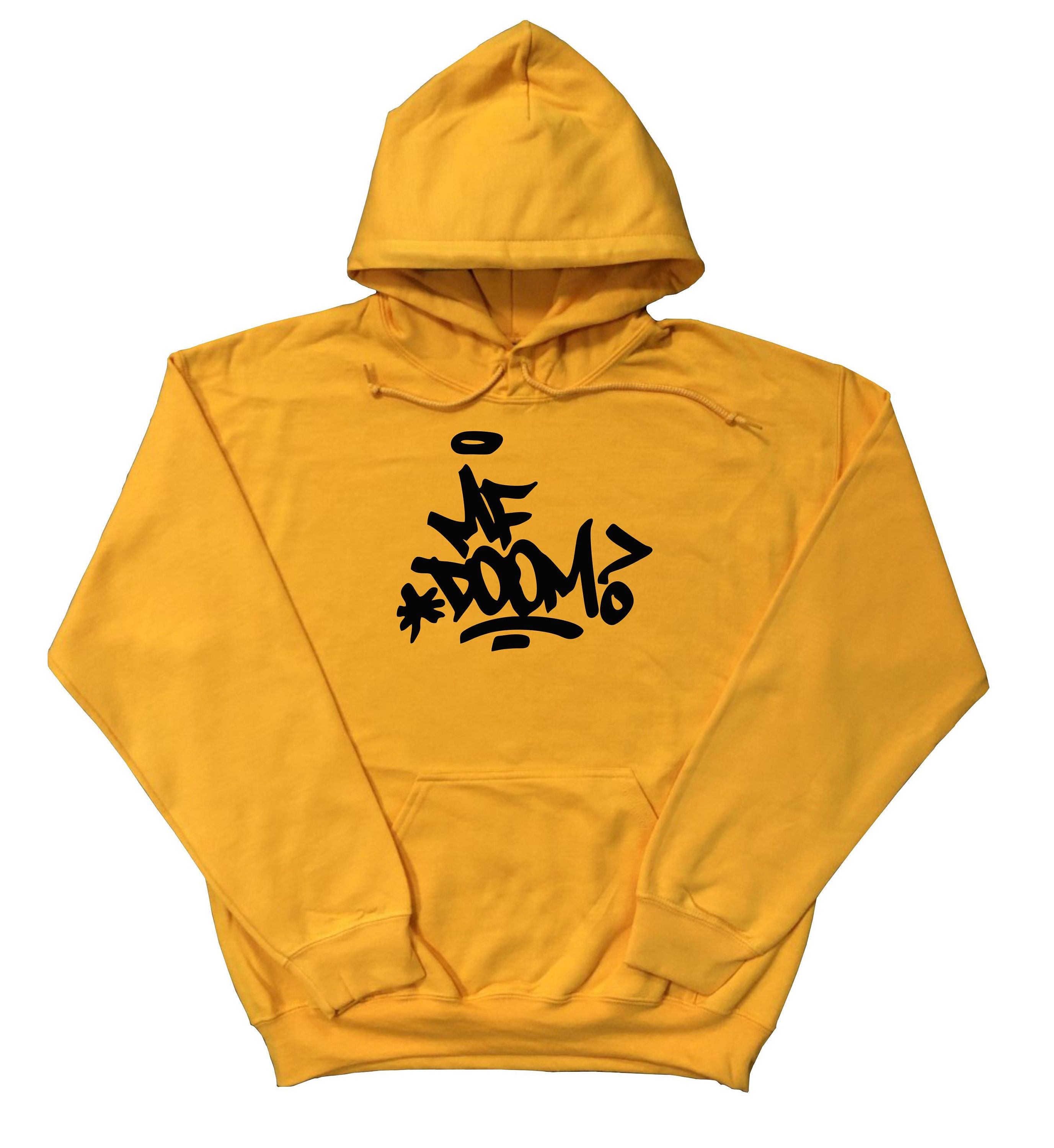 MF Doom Hoodie with Graffiti Design on Chest Gold w/ Black | Etsy