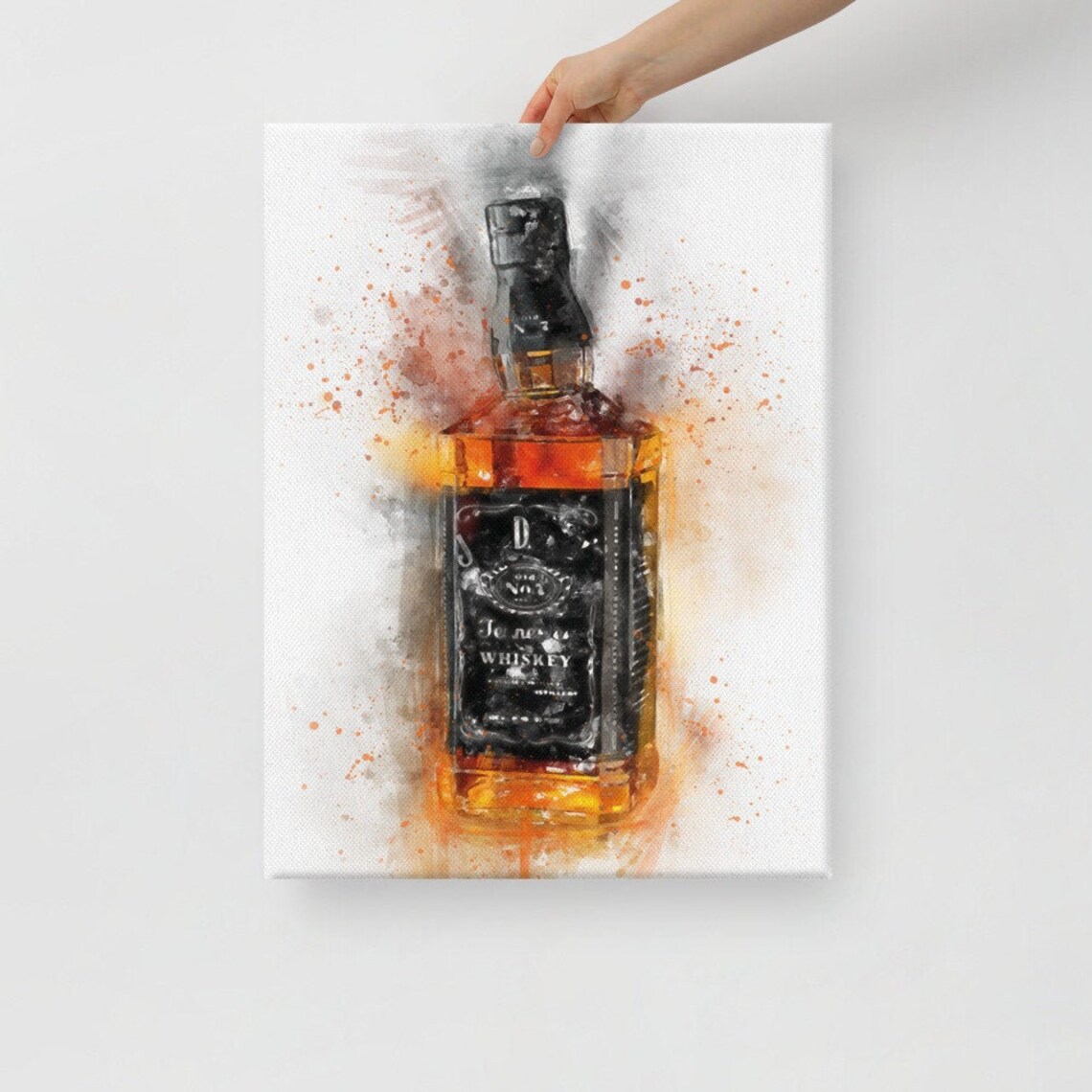 Bourbon Bottle Canvas Art Print Whiskey JD Whisky Wall Art | Etsy