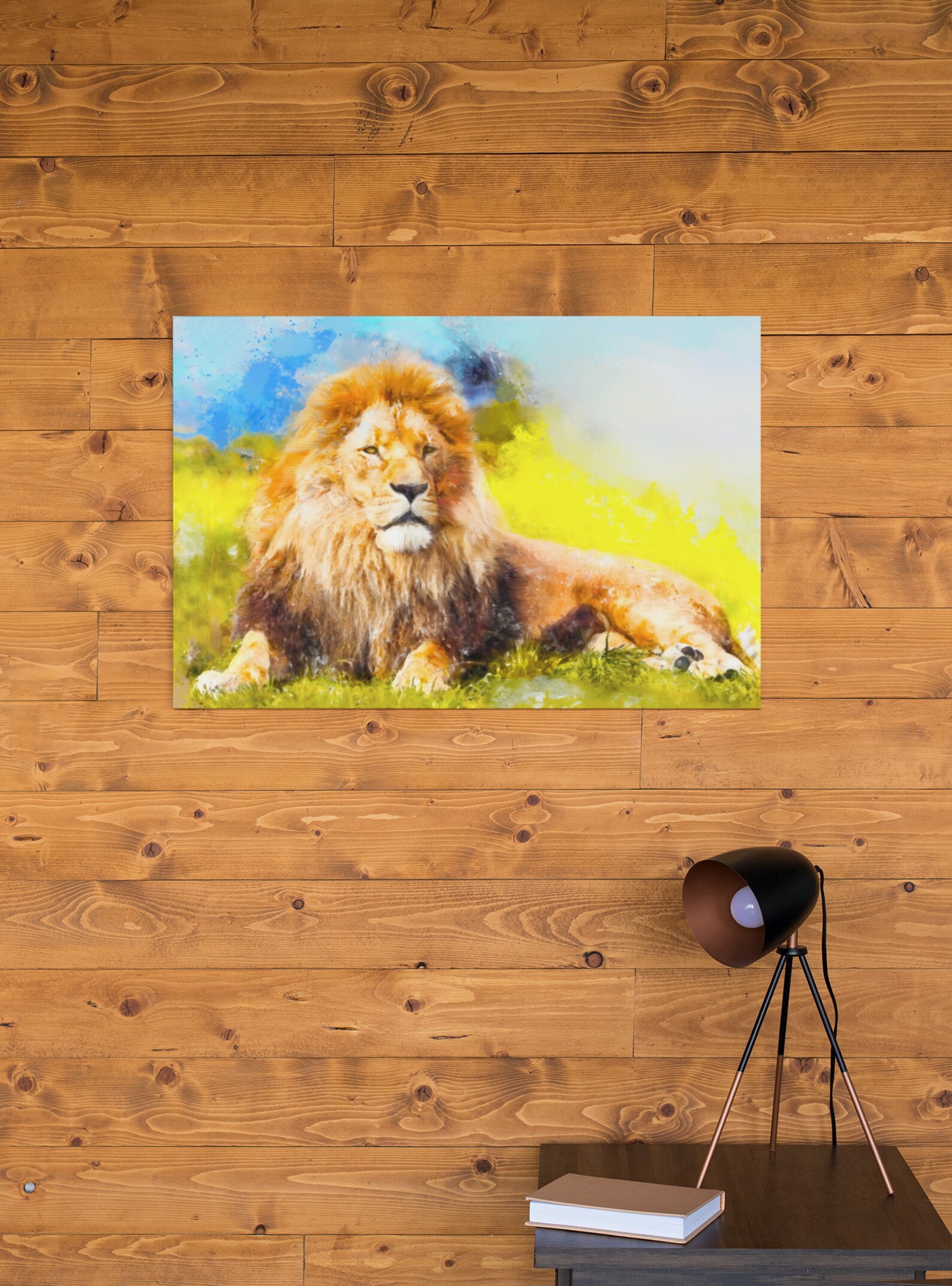 Lion Canvas Wall Art Print Animal Safari Wall Art Prints Etsy