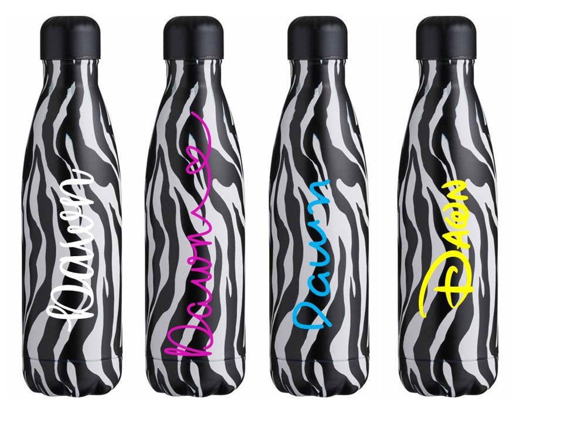 Personalised Bottle Flask Zebra stainless steel double walled Etsy