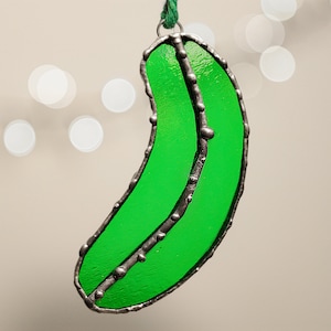 Groene augurk AugurkenBoom Ornament / / Kerst augurk Decoratie, Funky Xmas Decoratie, Gebrandschilderd Glas, Glazen Kerstbal, Duitse Augurk.