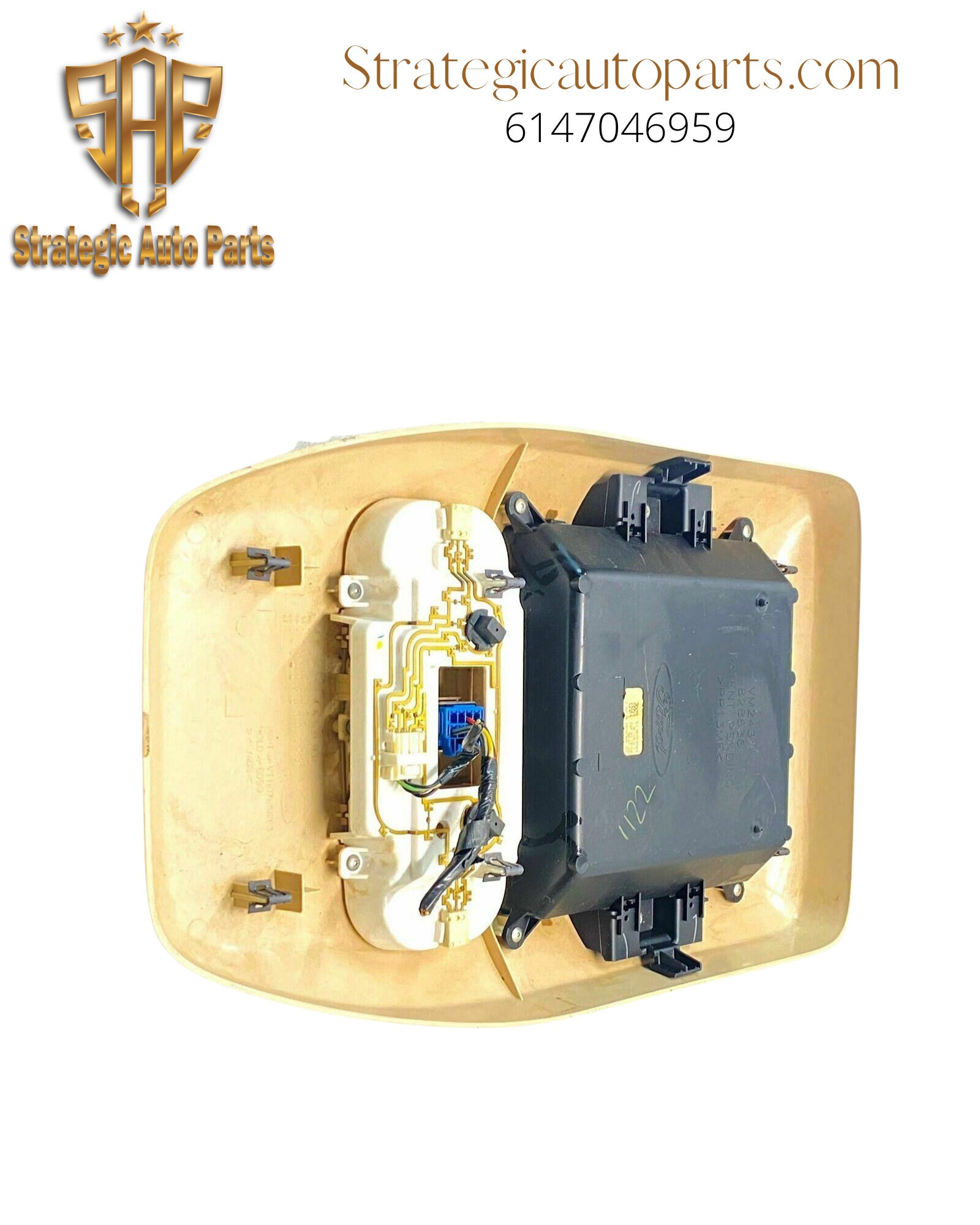 thumbnail image 2 of OEM Ford F-150 Overhead Console Sliding Rail Compartment – Tan, 2004-2008 (132740, 828839) 2 of 3