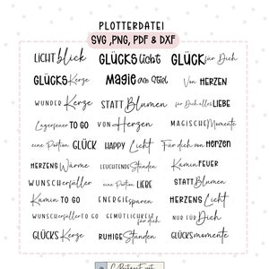 Plotterdatei Kerzentexte Sprüche 30 SVG, PNG Pdf & Dxf Dateien Schneidemaschine Plotterliebe Kerzengestaltung Kerzentattoo Glückslicht