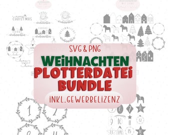 Plotterdatei Weihnachten Bundle Hygge Haus Tannenbaum Dalapferd 75 SVG & PNGDatei Weihnachtsgeschenk Winter Advent inklusive GEWERBELIZENZ