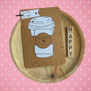 Convite de voucher de café para modelo de impressão de café PDF dê presente DIY faça um voucher de download direto para você