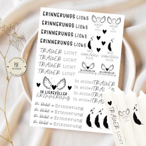 Candle tattoo mourning You are missing in silent mourning DIY PDF template candle tattoo candle sticker stick candles mourning gift candle texts