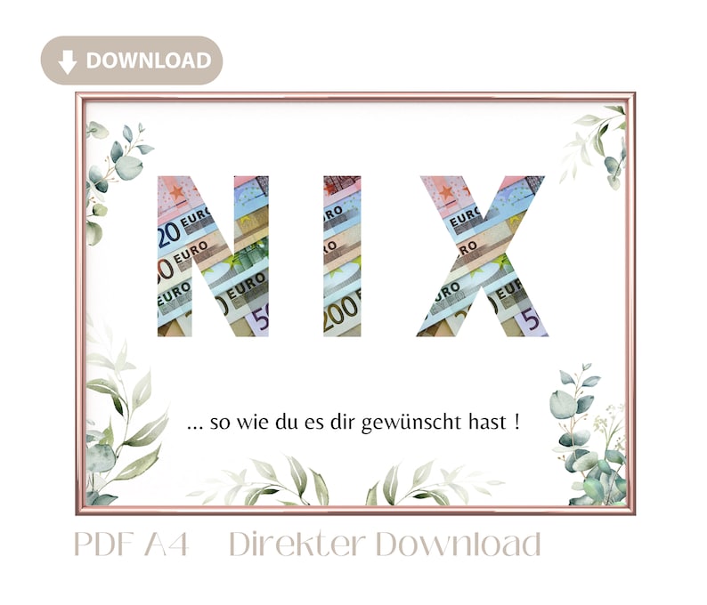 Geldgeschenk Nix so Wie Du Es Dir Gewünscht Hast Besonderes - Etsy