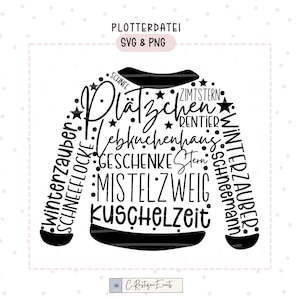 File plotter Detti di Natale Maglione di Natale File SVG e PNG Regalo di Natale Inverno Avvento Natale