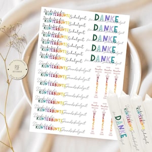 Candle tattoo farewell elementary school teacher with heart PDF template candle sticker DIY gift idea gift farewell gift school