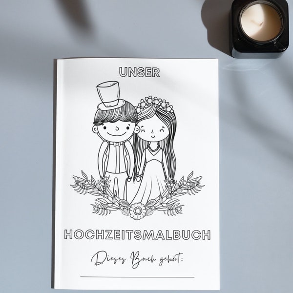 Wedding coloring book activities puzzles PDF A5 printable favors diy low budget wedding activity