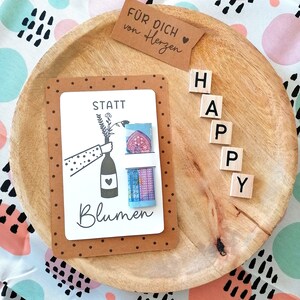 Geldgeschenk statt Blumen Druckvorlage PDF Geburtstag Geld schenken DIY Geschenk basteln Direkter Download Karte statt Blumen