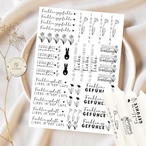 Kerzentattoo Frühling Deko DIY PDF Vorlage Kerzentattoo Kerzensticker Stabkerzen Geschenkidee Frühlingserwachen Hallo Frühling Kerzentexte