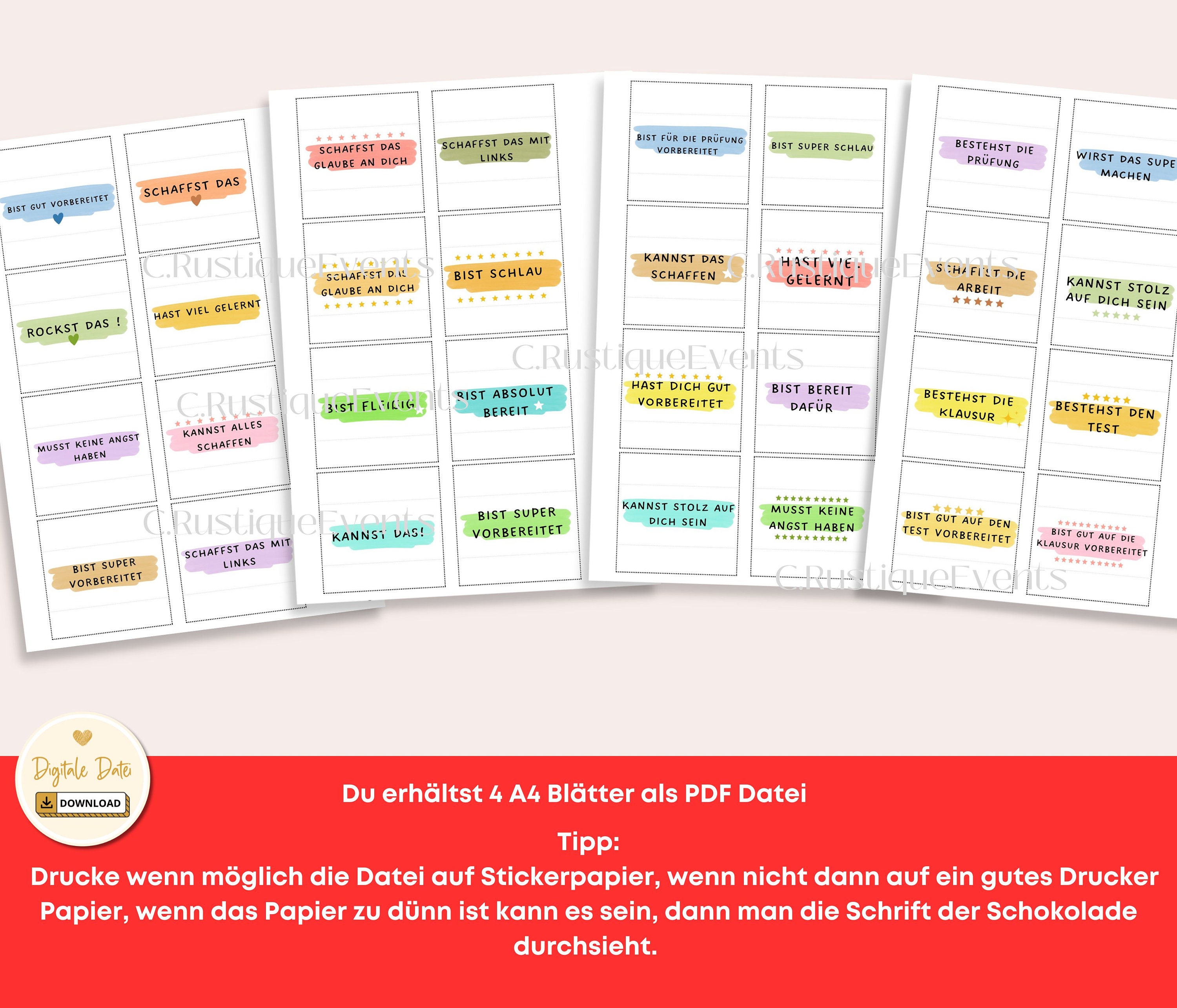 Duplo Prüfung Abschluss Banderolen Schule Du Botschaften Schüler Kinder  Duplo PDF direkter Download Mut Motivation Unterstützung - .de