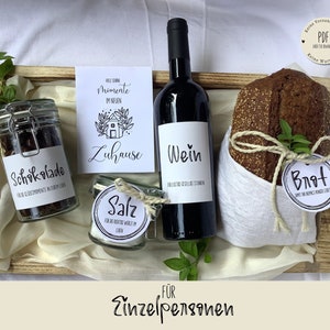 Housewarming Gift Bread Salt Wine Printable Labels Individual Download PDF DIY Housewarming Gift Homeowner Topping Out Moving House