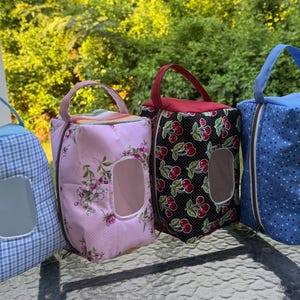 Custodia da viaggio per salviette umidificate per neonati – Borsa organizer per borsa pannolini – Supporto in cotone fatto a mano (23x13x13 cm)