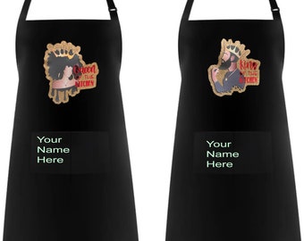 Personalized King and Queen Adult Aprons