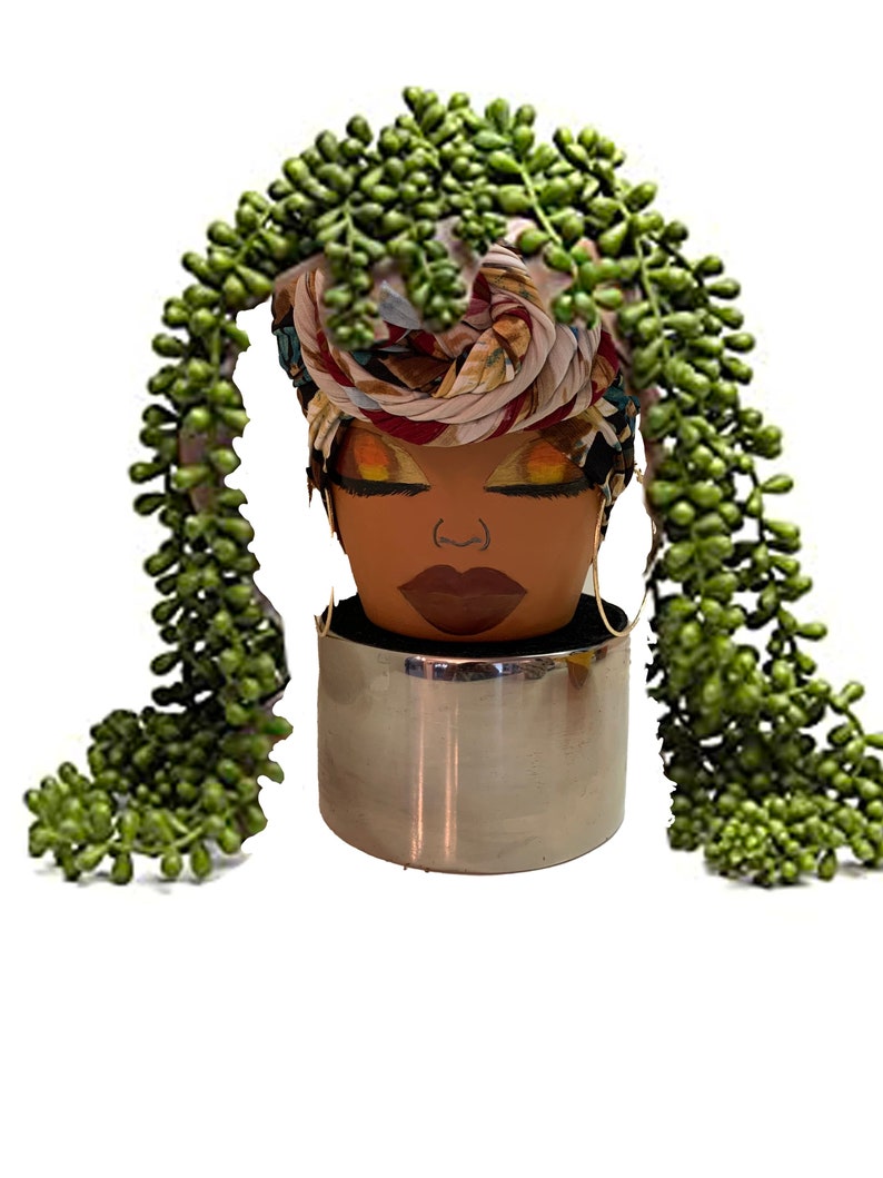 Sista Pot Heads-African American-Hand Painted 6 pots Original Designs Floral