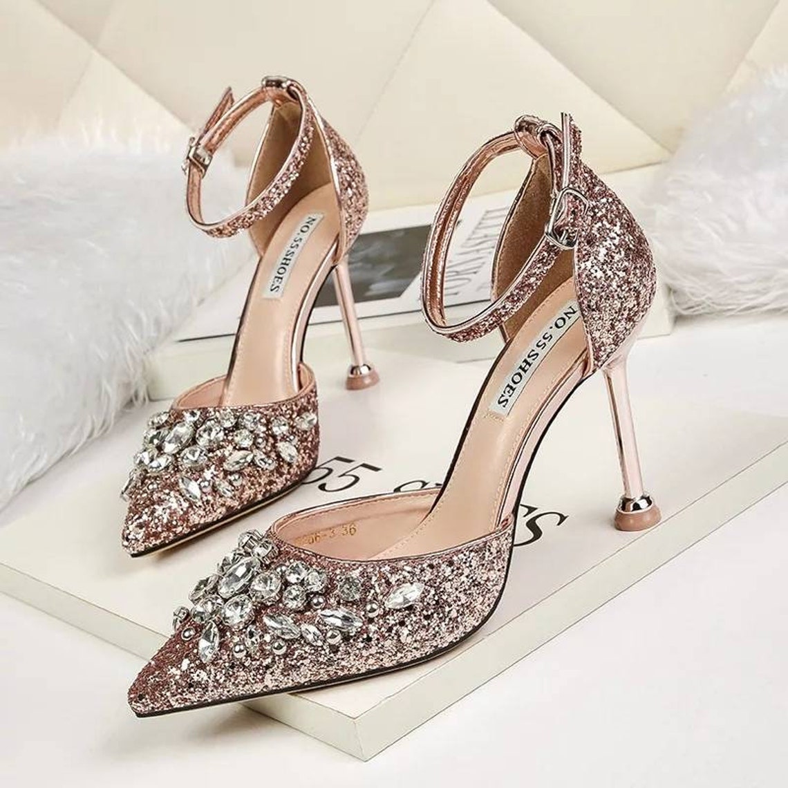 libby crystal embellished evening shoe