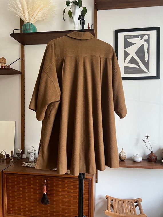 Dries Van Noten Wool Oversized Pleated Coat Doubl… - image 1