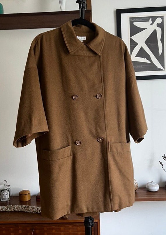 Dries Van Noten Wool Oversized Pleated Coat Doubl… - image 7