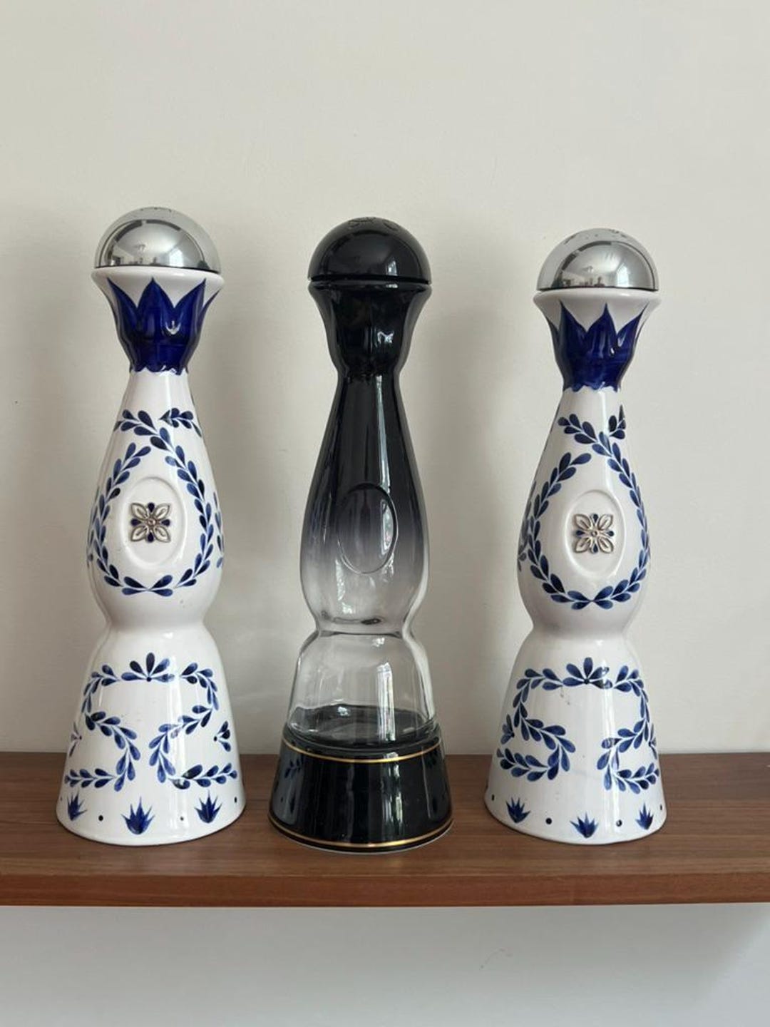 Tequila Clase Azul Reposado Handpainted Ceramic Bottle Empty Tall