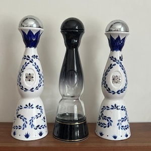 Tequila Clase Azul Reposado HandPainted Ceramic Bottle Empty Tall Vase 750ml Collectible Butterfly Flower Gold Limited Editions Mini Agave