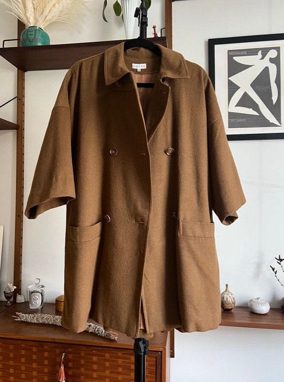 Dries Van Noten Wool Oversized Pleated Coat Doubl… - image 5