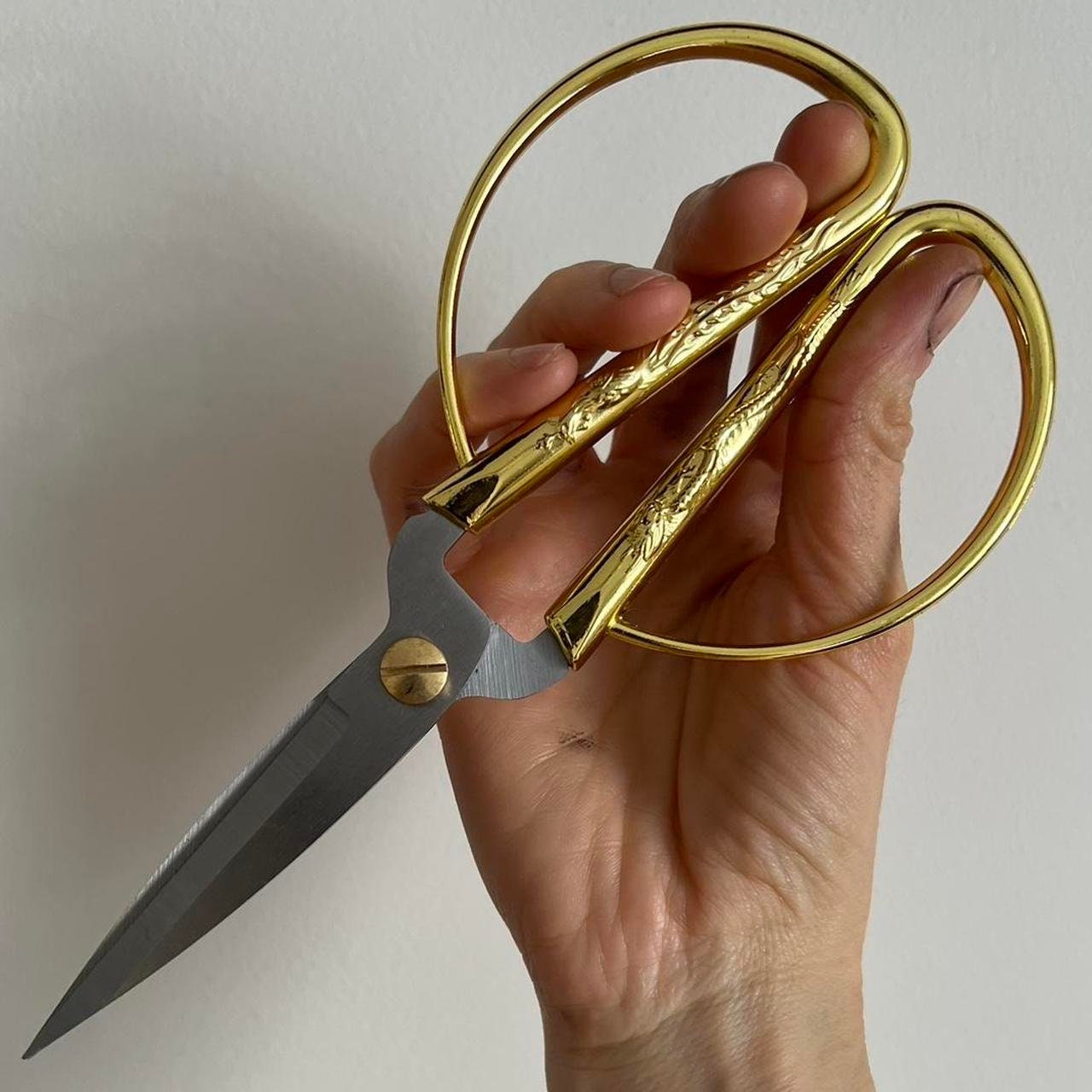 Japanese Crafts Scissors Engraving Golden Handles Various Sizes Inches ...