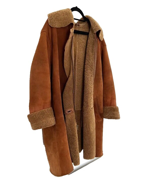 Rare Vintage Authentic JIL SANDER Lamb Real Mouton Sheep Shearling Oversized Swing Coat Women