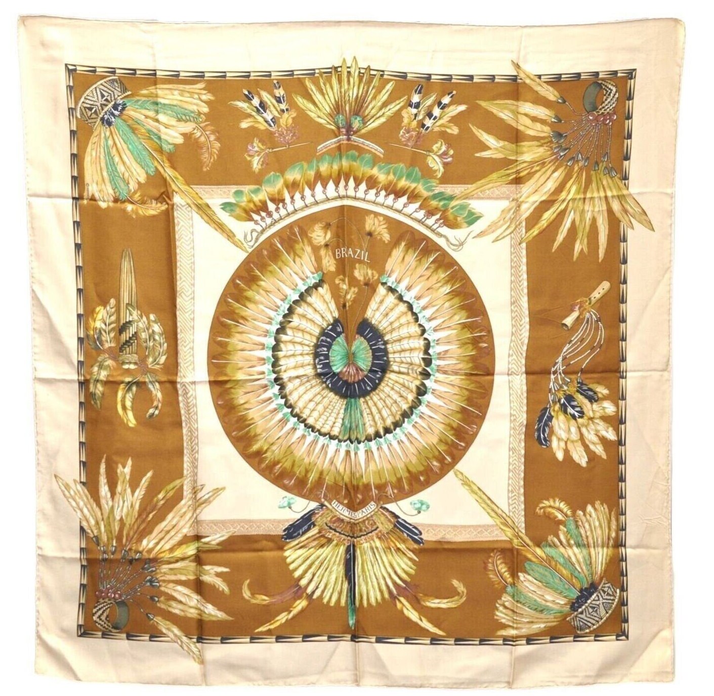 Hermes, Accessories, Hermes Carre 9 Lvdovicvs Magnvs Scarf Silk Blue  Yellow Auth 36788