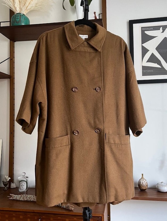 Dries Van Noten Wool Oversized Pleated Coat Doubl… - image 3