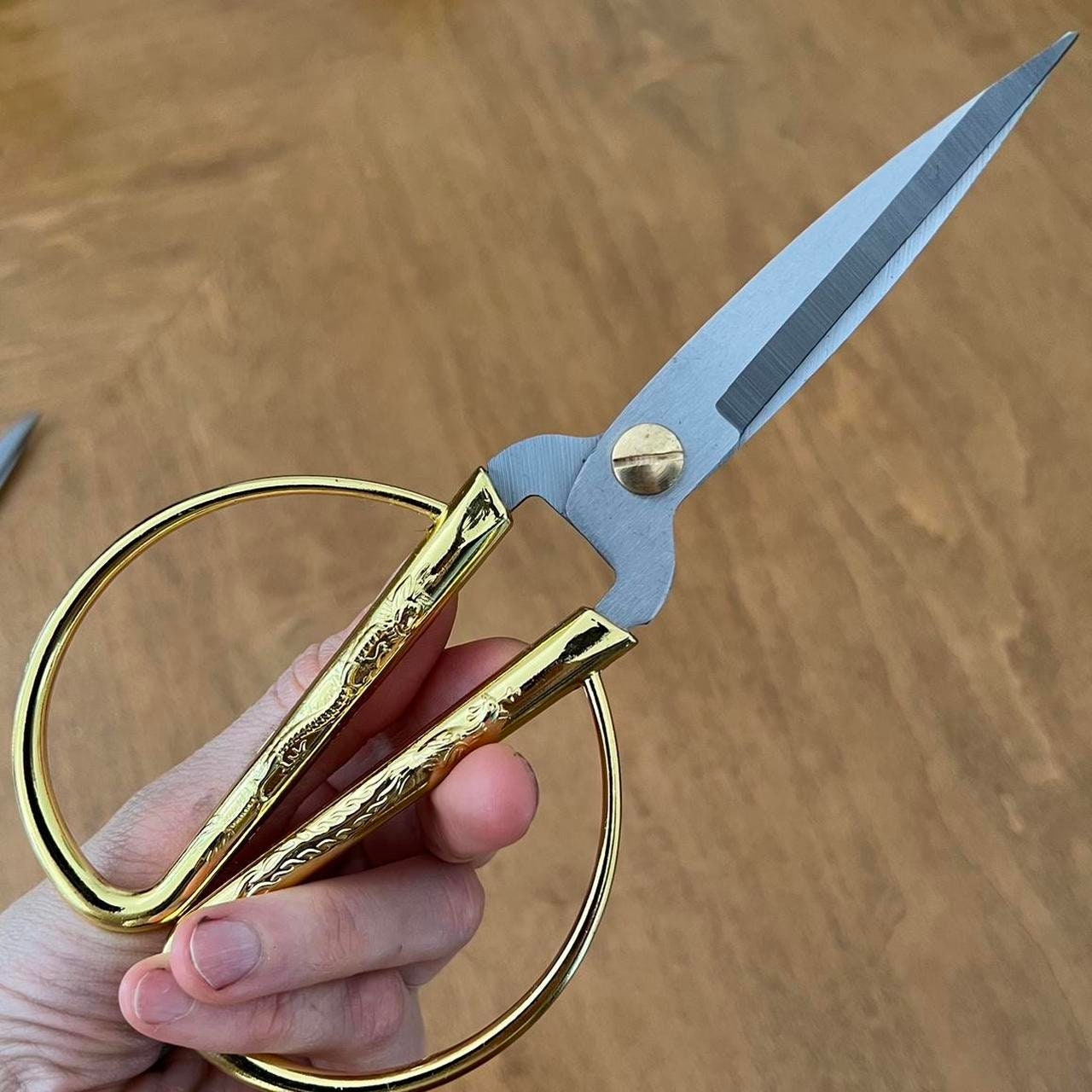 Japanese Crafts Scissors Engraving Golden Handles Various Sizes Inches ...