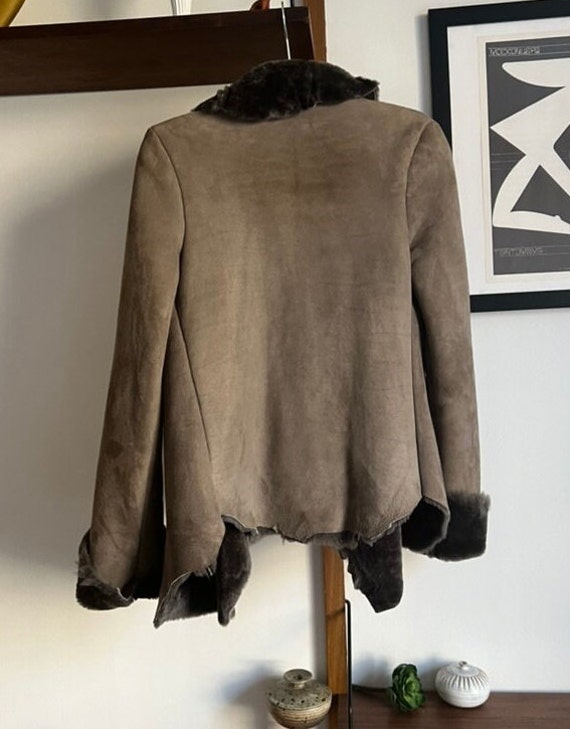 Vintage Helmut Lang Taupe Genuine Lamb Shearling … - image 9