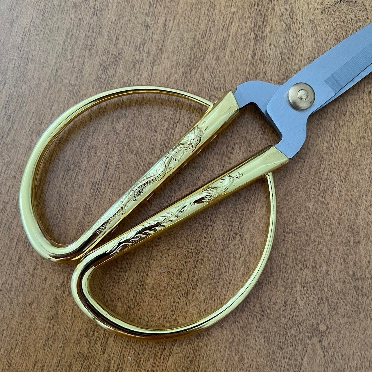 Japanese Crafts Scissors Engraving Golden Handles Various Sizes Inches ...