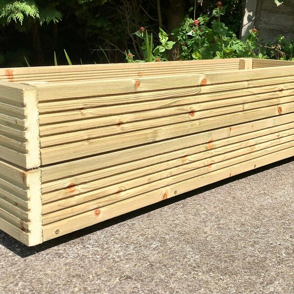 Large Garden Planter, Large Raised Plant Bed, Large Garden Trough Planter, Large Wooden Flower Box, Handmade, from Pressure Treated Wood