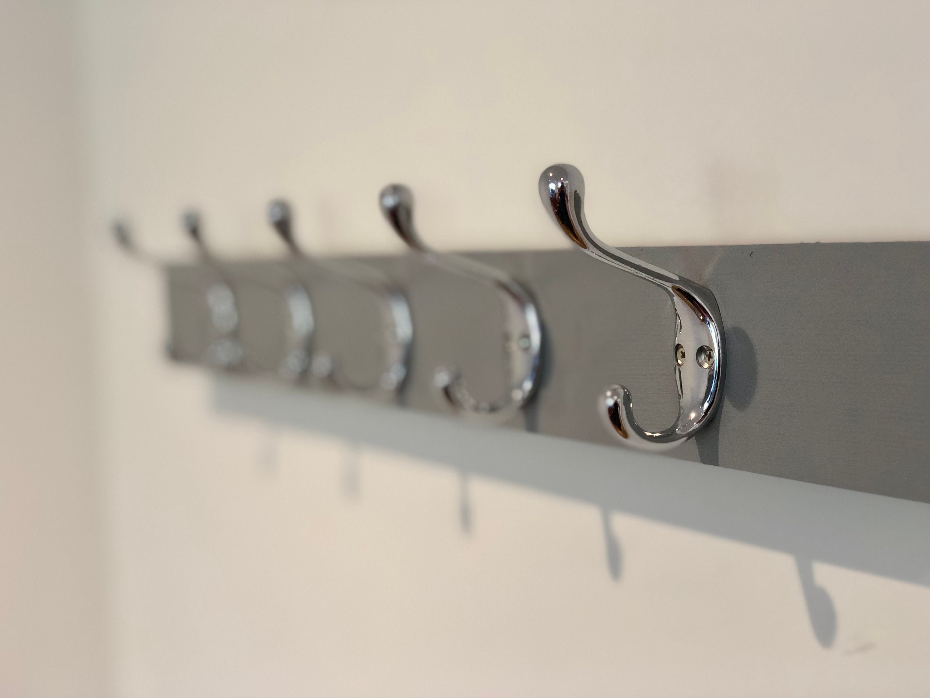 White and chrome coat hooks sale
