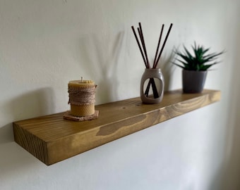 Handmade Solid Wood Floating Shelf: Scaffold Board Style