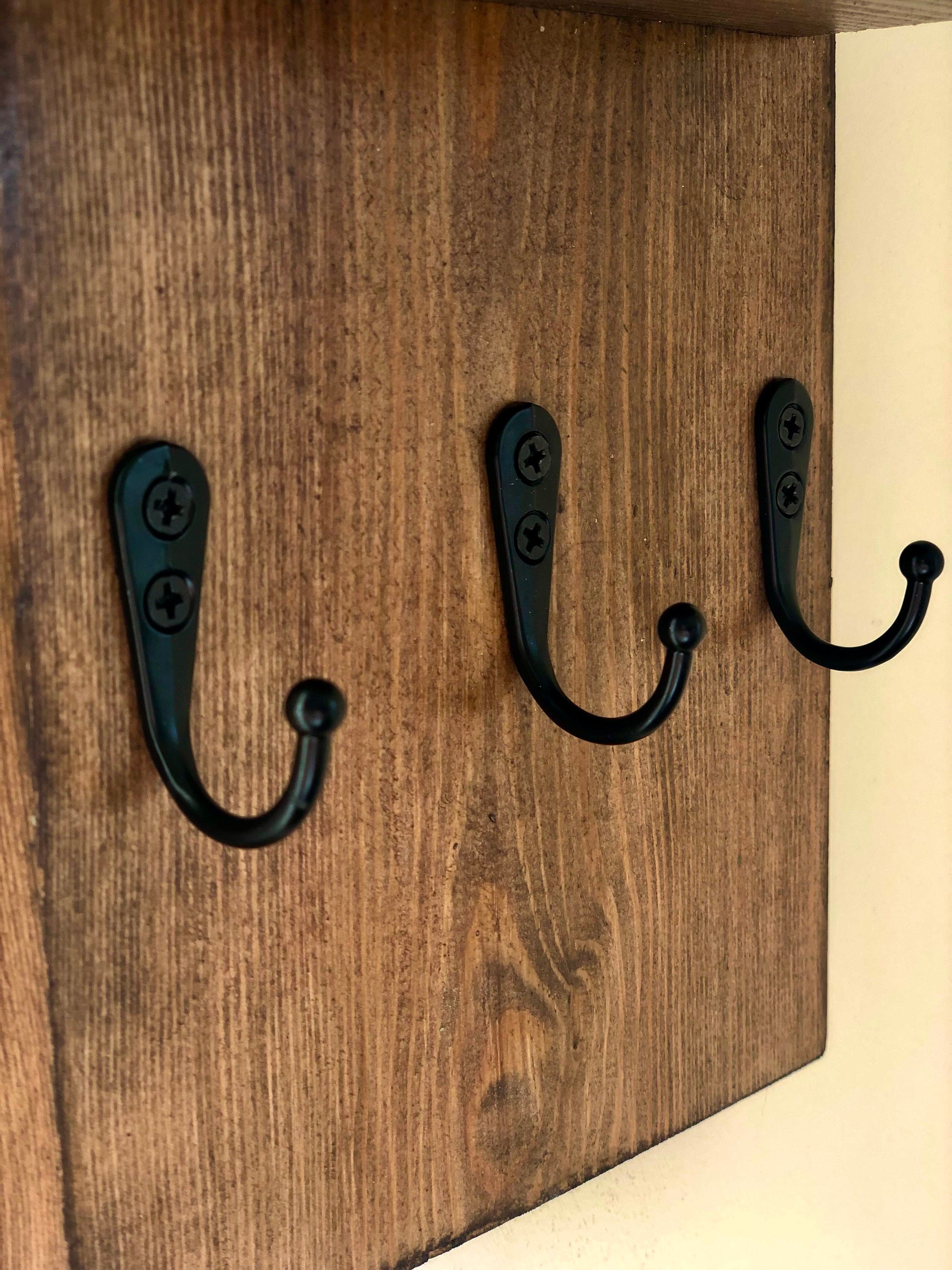 Key Hooks With Shelf Handmade From Solid Wood and Metal Hooks Etsy UK