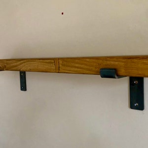 Rustic Handmade Wooden Shelving, Scaffold Board Shelf with Metal Brackets, Hand Finished Timber Shelves image 3