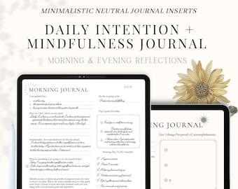 Digital Reflection Journal: Morning & Evening Daily Journal for Intentional Living, Goal Setting, and Mindfulness - Printable Etsy Journal