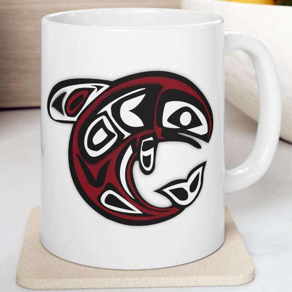 Orca Mug, Orca Coffee Mug, Killer Whale Mug, Killer Whale Coffee Mug, Native American Mug, Native Mug, Haida Mug, Pacific Northwest Mug